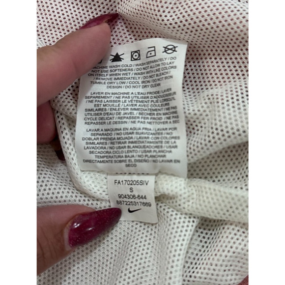 RARE Nike Women’s Colorblock Windbreaker Jacket Pink & White Sz Small Athleisure - Picture 9 of 13